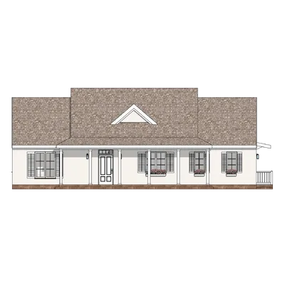 Projekt domu Parterowy Klasyczny 130 130 m² - dom z werandą w stylu amerykańskim - zdjęcie 7