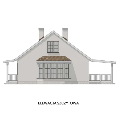 Projekt domu Uroczy Klasyczny+ 115 115 m² - dom z werandą w stylu amerykańskim - zdjęcie 8