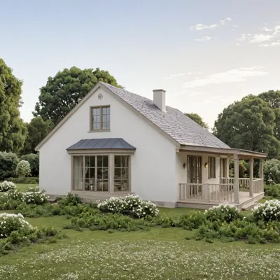 Projekt domu Uroczy Klasyczny+ 115 115 m² - dom z werandą w stylu amerykańskim - zdjęcie 5