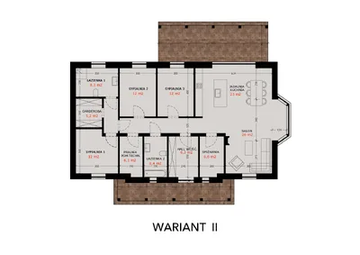 Projekt domu Parterowy Klasyczny 138 138 m² - dom z werandą w stylu amerykańskim - zdjęcie 11