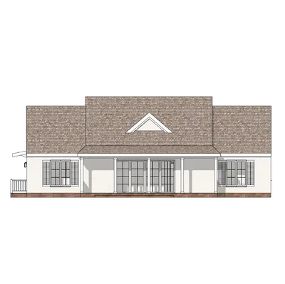 Projekt domu Parterowy Klasyczny 130 130 m² - dom z werandą w stylu amerykańskim - zdjęcie 8