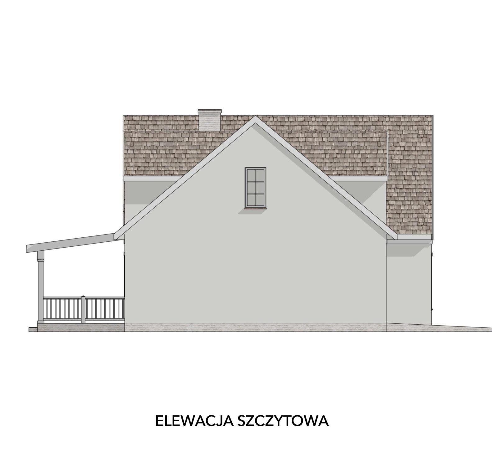 Rodzinny dom z garażem i zadaszonym tarasem szczyt garaż