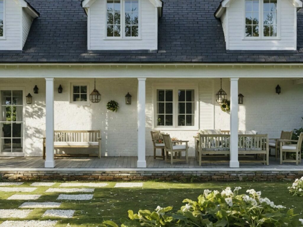 Projekty domów w stylu amerykańskim - weranda