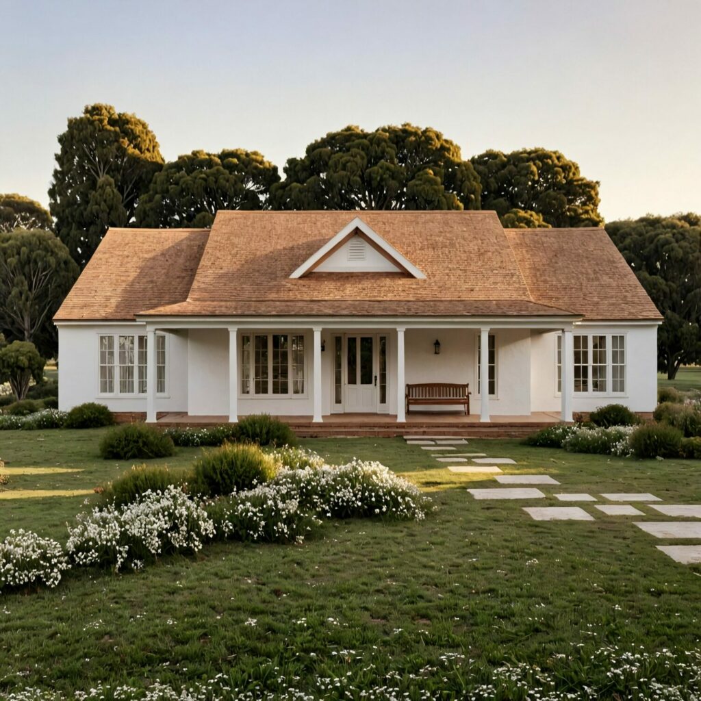 Dom w stylu amerykańskim z gankiem