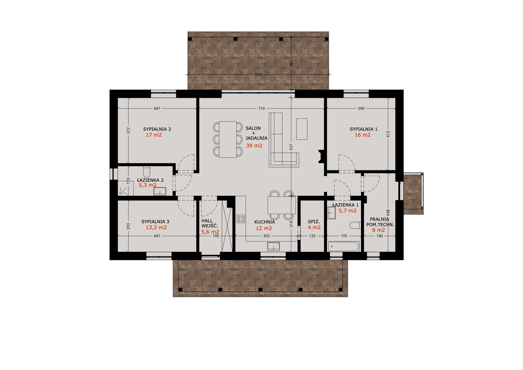 Rzut domu PARTEROWY 130